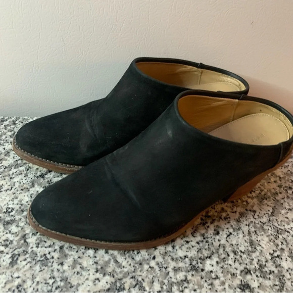 Poppy Barley Nubuck The Heeled Mule Black Suede 7 - Picture 11 of 14